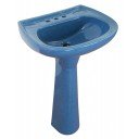 Mexican Talavera Pedestal Sink Splash Adriatico Negro